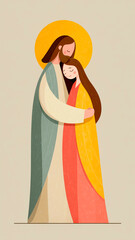 Jesus Christ Embracing a Believer. Divine Love, Spiritual Comfort.