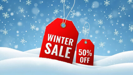 Winter sale offer with 50% discount