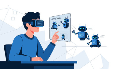 Innovating learning: Virtual reality training and testing robots for future technology enhancement