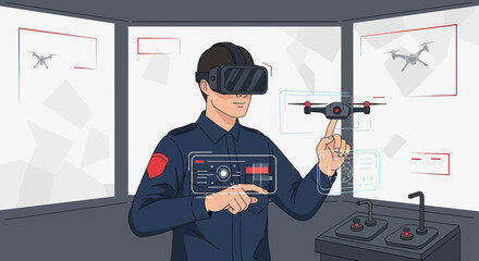 Innovative drone piloting experience through virtual reality environment and interface