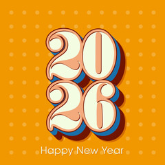 Happy new year 2026 Text Design vector.