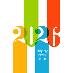 Happy new year 2026 Text Design vector.