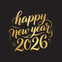 Happy New Year 2026 Typography Design