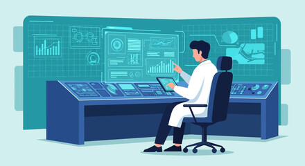 Innovative technology and analytics: A futuristic illustration of science in a research lab