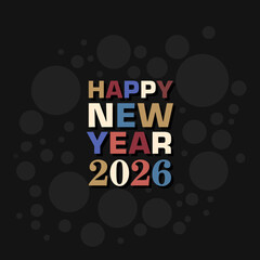 Happy new year 2026 Text Design vector.