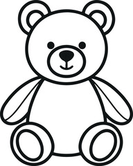 Obraz premium Cute teddy bear outline drawing for coloring book page or sticker