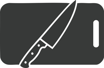 Cutting Board and Knife Illustration for Food Preparation