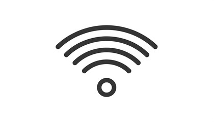 Simple wifi icon, black lines on white background