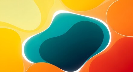 Abstract colorful background with organic shapes and vibrant color gradients