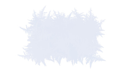 Rectangular frosty winter frame with intricate ice and snow textures creating a seasonal border on a transparent background