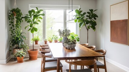 Obraz premium Dining room with plants