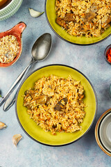 Steamed Rice with Meat.