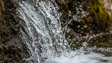 Water flowing over rocks
