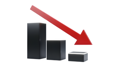 business graph on white background