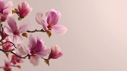 A mesmerizing display of blossoming flowers, bathed in soft light, showcasing their delicate petals and intricate details against a neutral backdrop for a touch of serene elegance.