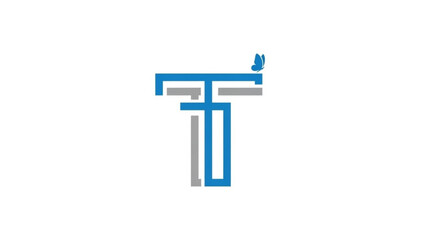 Blue Gray Logo Design with Bird