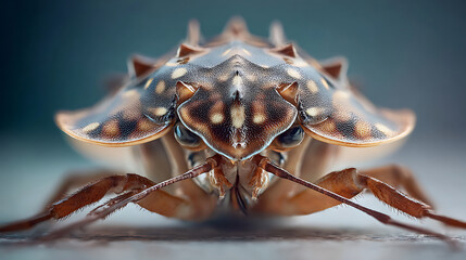 Striking Macro Close-Up of a Spiked Aquatic Insect's Detailed Exoskeleton