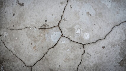 Fototapeta premium Cracked concrete surface with stains and rough texture. 2007