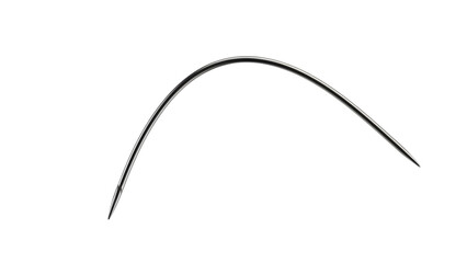 Elegant curved line art design element isolated on transparent background