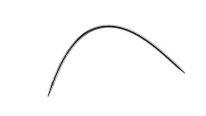 Elegant curved line art design element isolated on transparent background