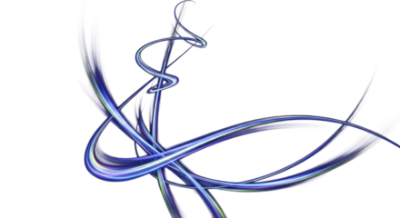 Abstract blue swirls isolated on transparent background create a dynamic design