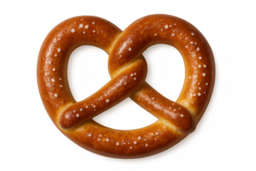 Traditional bavarian pretzel with salt crystals, a classic german baked snack food for oktoberfest celebrations