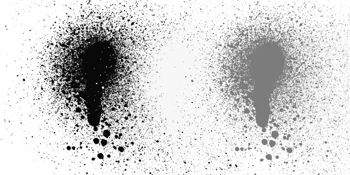 Abstract spray paint splatter grunge texture art background element Urban street design Black white gray messy ink drops