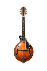 Naklejka premium Mandolin with sunburst finish and teardrop body shape, bluegrass style, Isolated to Transparent Background
