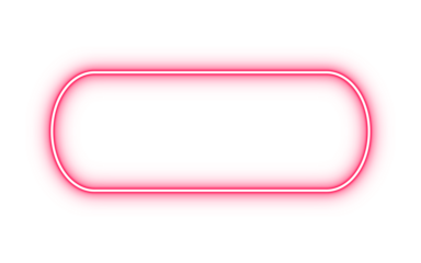 Neon pink glowing rounded rectangle frame on transparent background