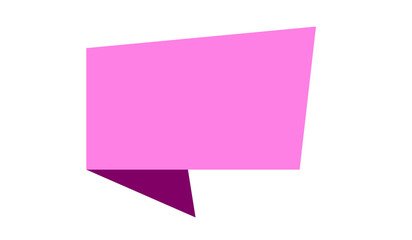 Pink speech bubble label shape for messages, announcements, stickers, and modern graphic design