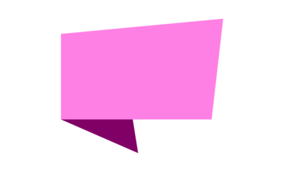 Pink speech bubble label shape for messages, announcements, stickers, and modern graphic design