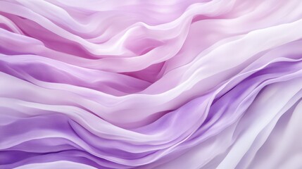 Fototapeta premium Silk Symphony: A mesmerizing display of flowing fabric in soft hues of lavender and lilac, creating an ethereal and artistic visual.