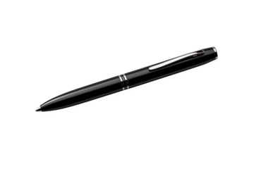 Matte black pen with clean barrel, no branding, Isolated to Transparent Background