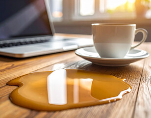 Rozlana kawa - plama