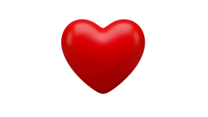 Red Heart Shape Isolated on Transparent Background