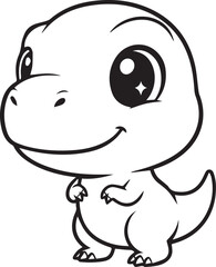 Cute dragon character sitting calmly in a soft simple fantasy style line art one line art