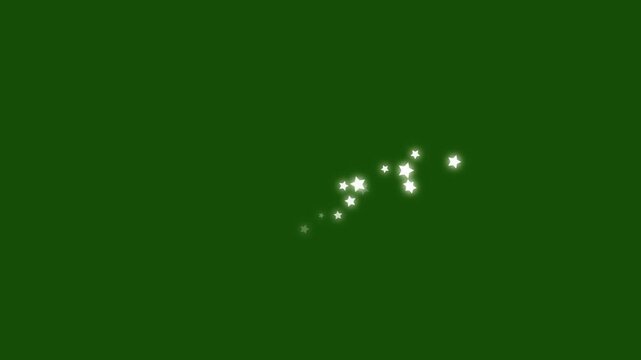 Twinkle stars line glitter sparkles, sparkling stars shine animation, blinking cartoon stars, magic dust, star sparkle vector doodles, shine light effect, retro glowing movement on green screen. 4k