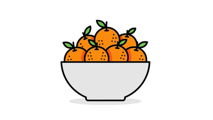 Bowl of Fresh Oranges Healthy Fruit.