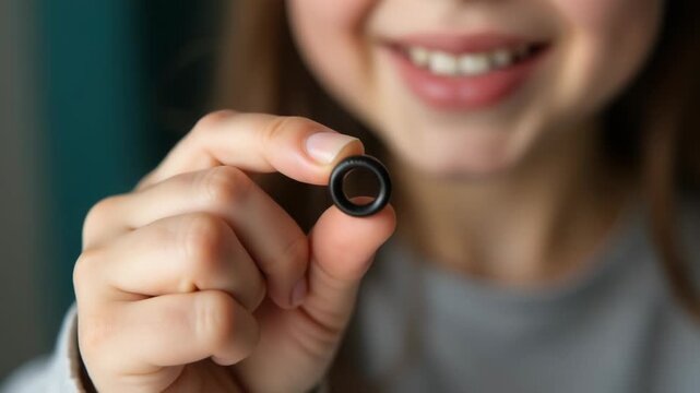 Video Close-up shot of someone grasping a small item
