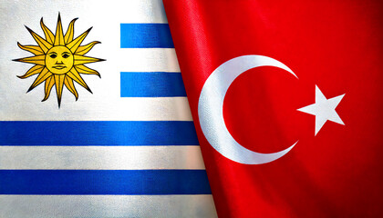 トルコの国旗とウルグアイの国旗(Turkey flag & Uruguay flag.)
