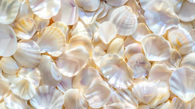 Video A close-up shot of various types of shells found on the beach or in nature