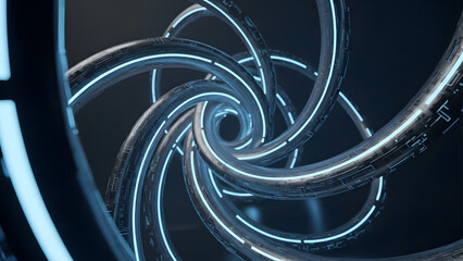 Obraz premium Abstract Sci-Fi Tunnel or Vortex