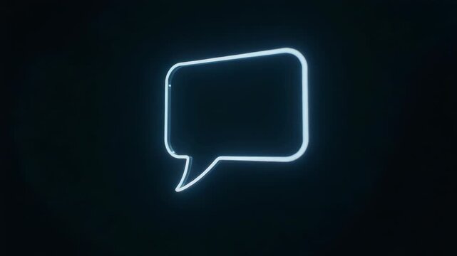 Video A colorful neon sign with a speech bubble in the center, ideal for use as a graphic element in various designs