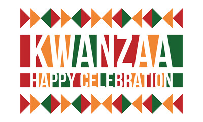 Obraz premium Kwanzaa Happy Celebration. African and African-American culture holiday. Seven days festival, celebrate annual from December 26 to January 1. Black history. Poster, card, banner and background. Vector