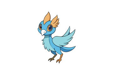 Lunara bird victor art white background 