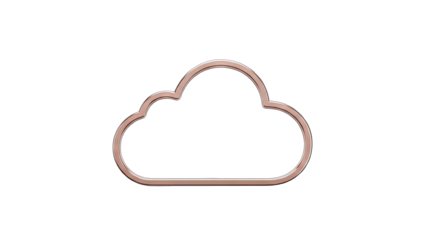 Cloud Icon in Rose Gold on White Background