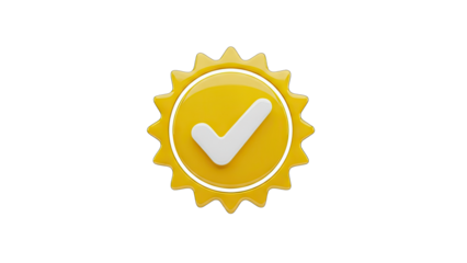 Verified Badge with Checkmark on White Background