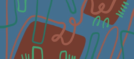 Abstract image for printing. Picture for modern interiors. The picture is painted by hand on a tablet. © neurostructure