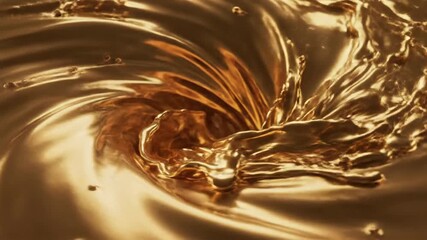 Abstract swirling gold liquid dynamic fluid motion background - Powered by Adobe