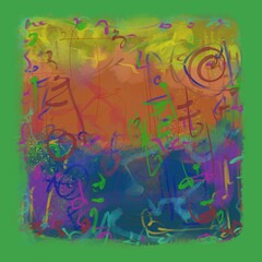 Abstract image for printing. Picture for modern interiors. The picture is painted by hand on a tablet.